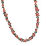 Pink Sea Bamboo and Turquoise Nugget Necklace
