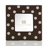 Elegant Baby Small Polka Dot Hand Painted Ceramic Frame - Chocolate/Pink