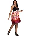 Trixxi Plus Size Sleeveless Braided-Neckline Printed Dress