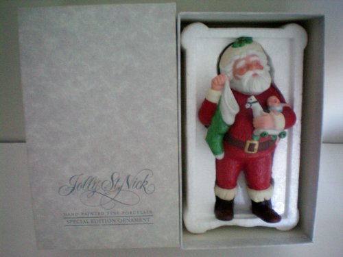 Hallmark Christmas Fine Porcelain Special Edition Ornament -- Jolly St. Nick -- New Old Stock