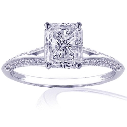 1.10 Ct Radiant Cut Diamond Engagement Ring FLAWLESS