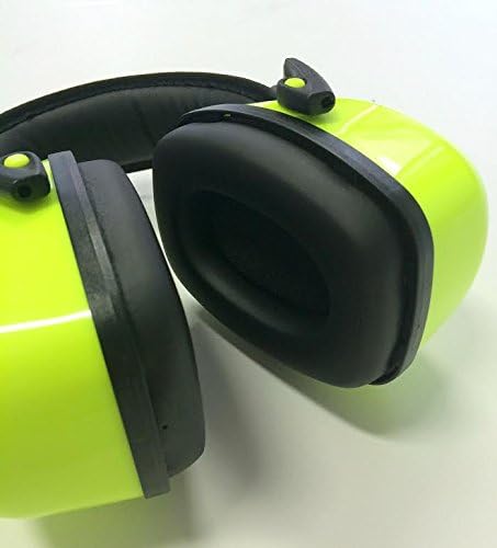 CE ANSI Certified Luxury Premium Safety Lightweight Ear Muffs 34dB Highest NRR, Shooters Hearing Protection. Professional Over The Head Band. Adjustable to Fit All Sizes, Soft Foam Ear Cup. Neon/Black
