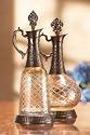 Pack of 4 Antique-Style Embossed Lattice Design Decanters