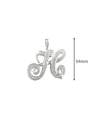 2.00 Carat Diamond Initial H Pendant in 10k Solid White gold