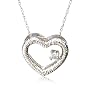 14k Rose, Yellow, or White Gold Diamond Textured Heart Pendant (.03 cttw, J Color, I2 Clarity), 18"