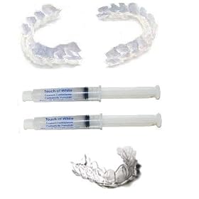 Teeth Whitening Product, the Best Available Tooth Whitening Kit. Custom Bleaching Trays Both Upper and Lower From Touch of White and Strong 36% Whitening Gel From Touch of White Smile. Save Hundreds
