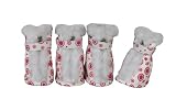 Pink / White Fur Protective Boots -Set of 4 - SM