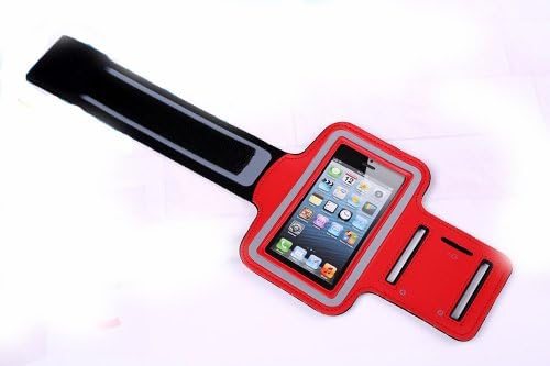 EkitMall Sports Running Jogging Gym Waterproof Armband Case Cover for Apple iPhone 4 4S (RED)
