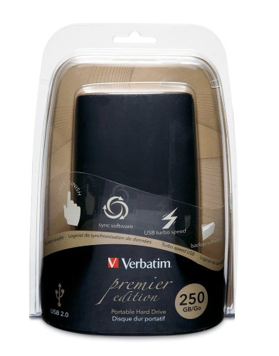Verbatim Premier Edition 250 GB USB 2.0 Portable External Hard Drive 96778 (Black)