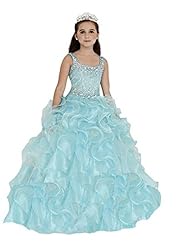 Girls Organza Floor Length Sweetheart  Beaded Lace-Up  Ball Gown Pageant Dress 