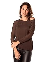 Le dressing de zoe Camiseta Manga Larga Corse (Chocolate)