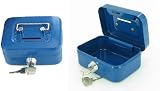 4.5 Blue Steel Petty Cash Box Money Box Money Bank Safe