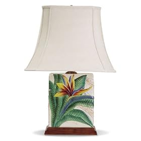 Bird of Paradise Vibrant Square Lamp by tikimaster