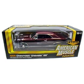 Ertl Collectibles American Muscle Authentics Series 1/18 Scale Diecast Metal Replica 1966 Chevrolet Chevelle Ss in Color Burgundy