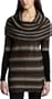 Kensie Women's Soft Geo Yarn Cropped Cardigan,Black,Large
