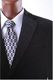 Men's Single Breasted 2 Button Black Pinstripe 100% Cotton Velvet Sport Coat, Center Vent, New For The Season!