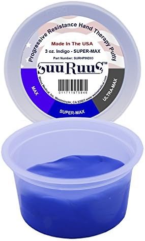 Hand Putty For Strength Training And Physical or Occupational Therapy - 3 oz. Indigo Blue (SUPER-MAX Resistance)