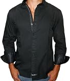 ENGLISH LAUNDRY Last Broadcast Mens Long Sleeve Stripe Dress Shirt Black