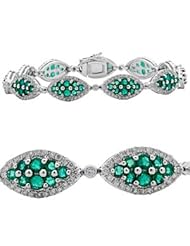 Emerald and Diamond bracelet in 14kt white gold