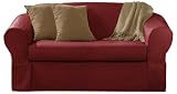 Maytex Piped Twill 2-Piece Slipcover Sofa - Red