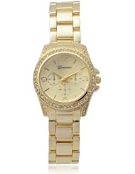 Brinley Co. Womens Rhinestone Accent Link Watch