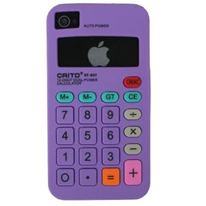 Calculator Silicone Case for Apple Iphone 4/iphone 4s Purple