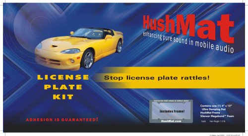 HushMat Ultra Mobile Electronics License Plate Kit - Stops annoying Plate Rattles