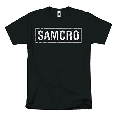 Sons of Anarchy Samcro Banner T-shirt ,White on Black ,X-Large