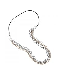 MMA Silver - 35 inch Tri Tone Multistrand Necklace