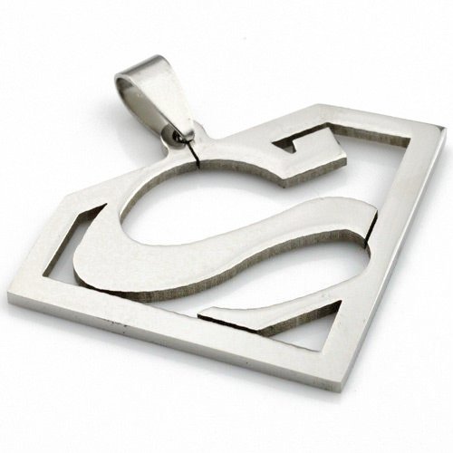 Stainless Steel Superhero Superman Pendant Necklace