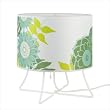 Virgil Low Table Lamp in Powder Coated White Shade Finish: Faux Bois Dark