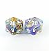 Carousel Festive D20 Dice with White Numbers Aprox 16mm 2pc Dice Wondertrail WCXPF2060E2