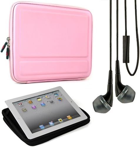 (Baby Pink) EVA Semi Hard Carrying Case w/ Stand Function for Lenovo IdeaTab S2109 / A2109 9.7" Tablet + Black VanGoddy Headphones