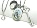Unique Alice in Wonderland Inspired White Rabbit, Key and Clock/Watch Look Charm Necklace Antique Silver Tone ~ X-Long 30 Chain