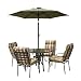 Kurtis Kimpton Outdoor Garden Furniture Set includes Round Table/ 4 Stacking Chairs/ Parasol (6 Piec