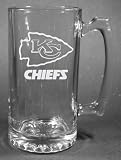 NFL Kansas City Chiefs Laser Etched 27oz Glass Beer Mug