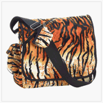 Tiger Print Gift Messenger Laptop Carry Tote School Bag