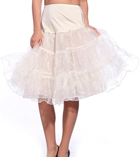 27" bridal wedding prom Rockability skirt slip petticoat crinoline tutu 70cm (One size regular, Ivory)