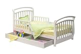 Dream on Me Deluxe Toddler Bed with Drawer - White