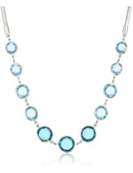 Nine West "Orb Opulance" Silver-Tone and Green Orbital Frontal Necklace, 18"