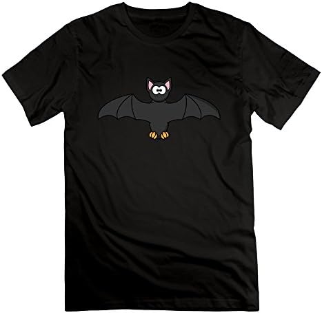 FDC12L Cotton Round Neck Men's Cute Bat Short Sleeve T-Shirt XXL Black New Style T-shirt For Man's