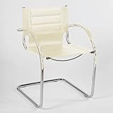 Eurostyle 0038X Dante Leather Chair Set of 2 Color: White