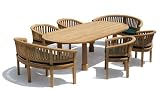 Grade A Teak Titan Oval Dining Set with cushions