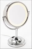 #89545 Mirror Image Touch Control Double Sided, Lighted Stand Vanity Makeup Mirror. Chrome finish . Swatch shown is for the color finish only. Image may not represent mirror.