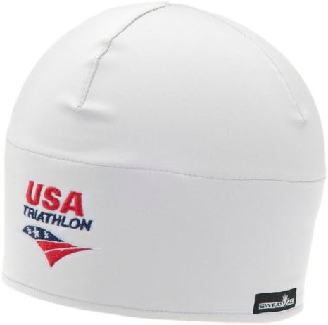 SweatVac Winter Beanie - USA Triathlon (White)