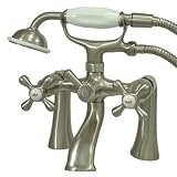 Kingston Brass KS268SN Victorian 7-Inch Deck Mount Tub and Shower Faucet, Satin Nickel