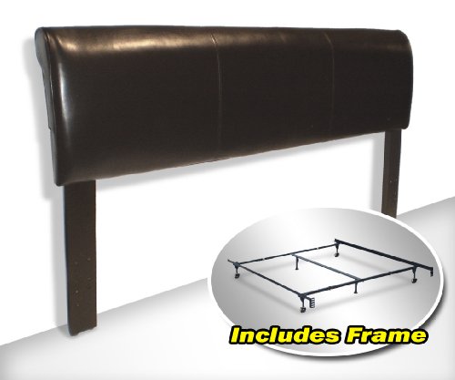 ReviewsKing Espresso Leather Headboard With Mattress Frame Set King Espresso Leather Headboard With Mattress Frame Set