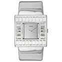 GUESS? Women's Crystal Accented Silver Patent Leather Watch #W11524L1