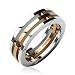 New 316L Stainless Steel 3 Connected Piece Ring IP Rose Gold Center; Comes With FREE Velour Pouch And Gift Box (13)