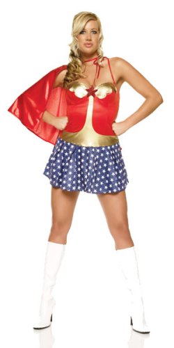 Sexy 2Pc Super Hero Wonder Woman Halloween Costume